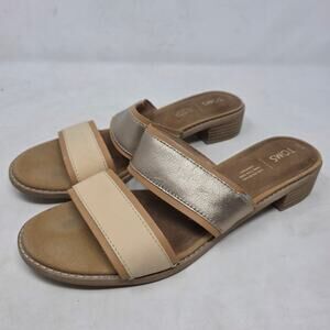 Toms Mariposa Sandals Womens Sunkiss Leather Two Tone Pink Size 10